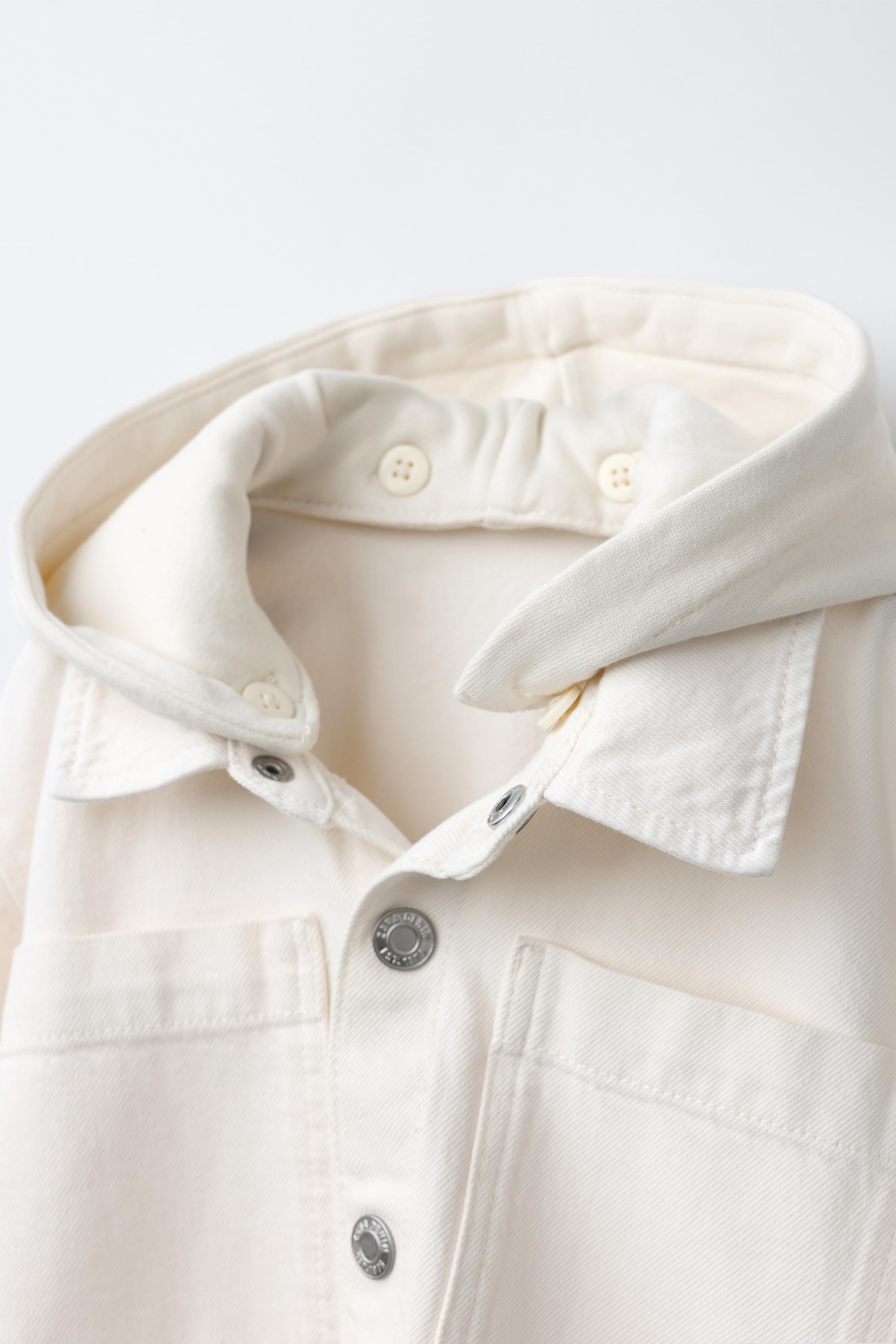 TWILL OVERSHIRT WITH REMOVABLE HOODIE